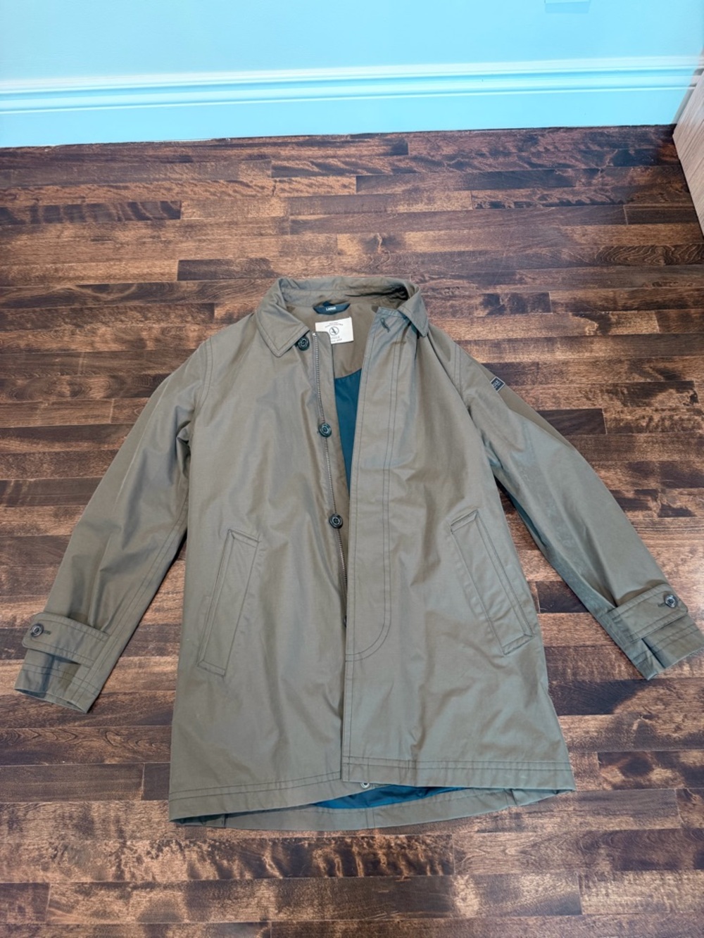 Aigle Men’s Olive Jacket with Zip and Button Front